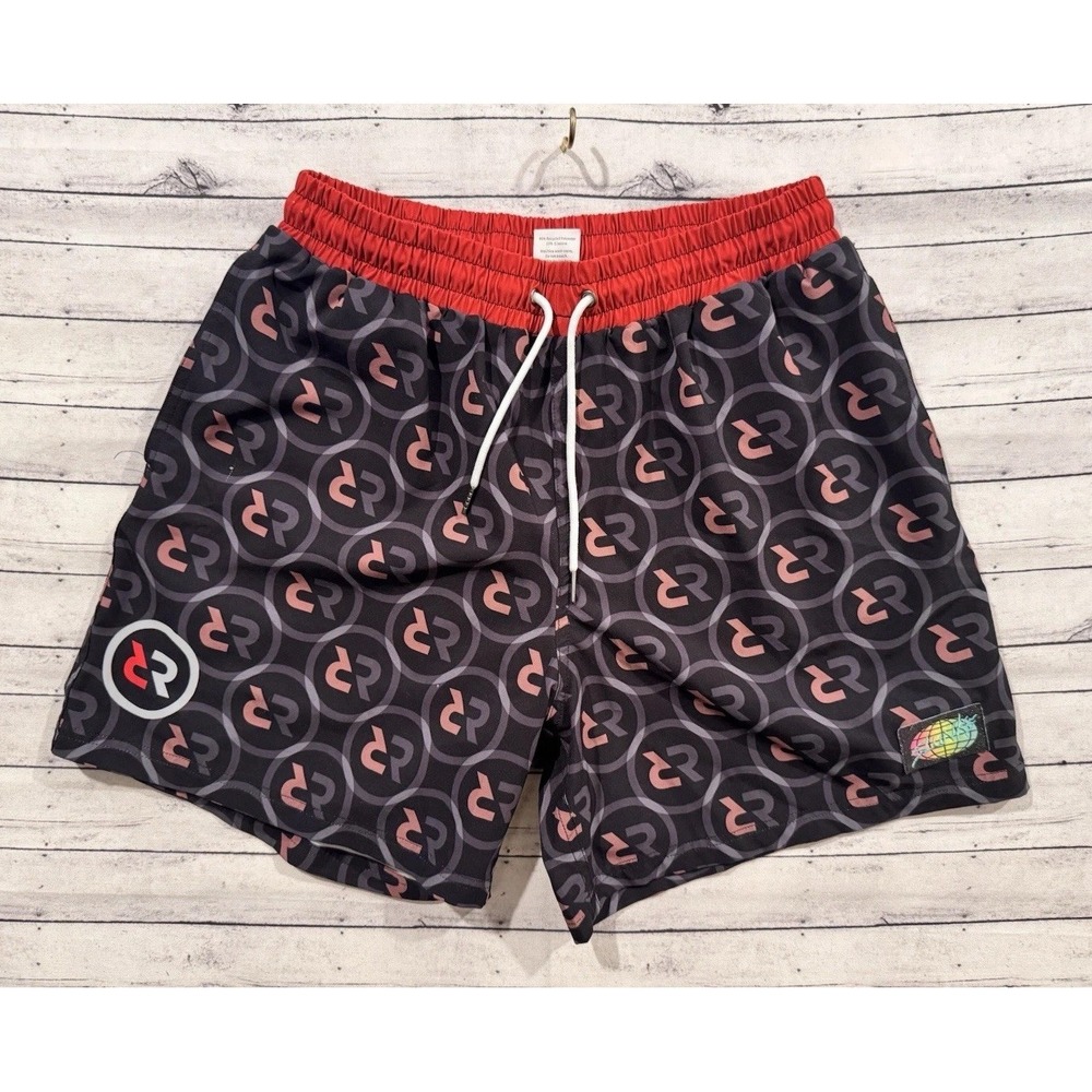 Slunks Mens Active Short Size L Lined Red Rock Volleyball 5.25" Inseam